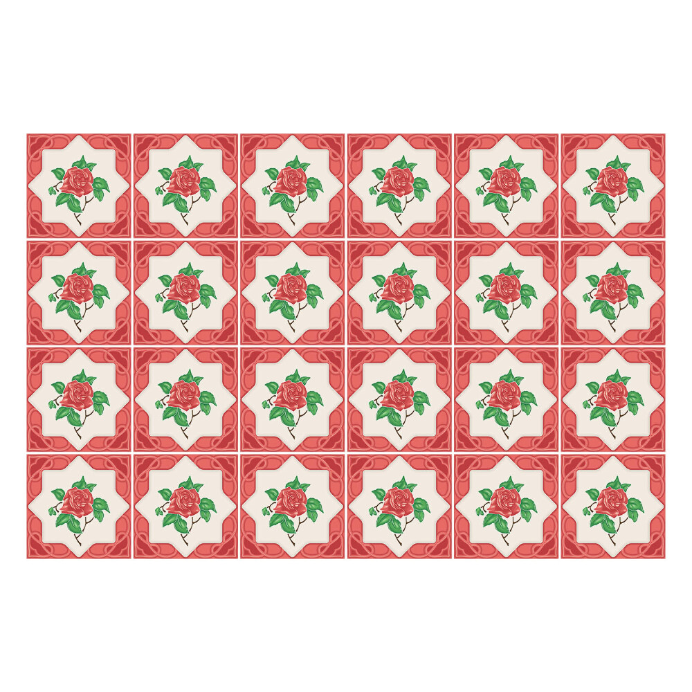 Naklejki samoprzylepne na kafelki Kwiatowe motywy różane