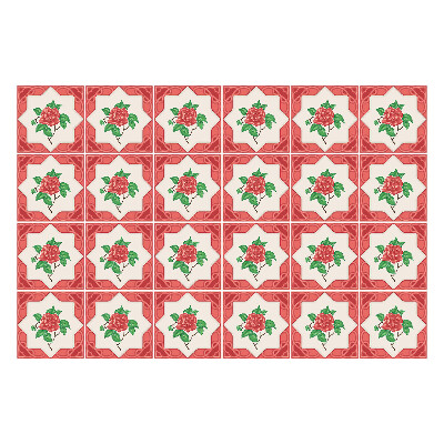 Naklejki samoprzylepne na kafelki Kwiatowe motywy różane