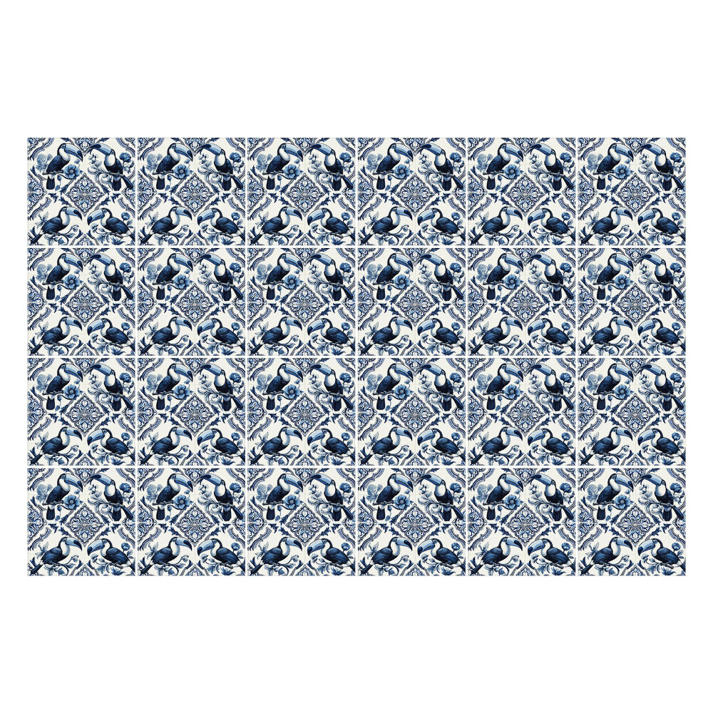 Okleina na płytki Eleganckie ptaki i kwiaty