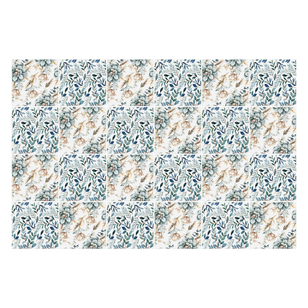 Okleina na płytki Kwiatowy motyw roślinny