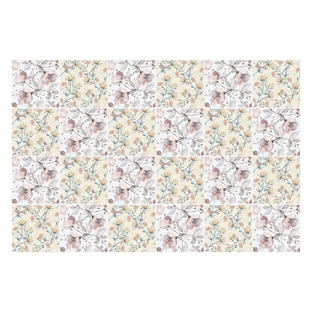 Naklejki samoprzylepne na kafelki Kwiatowy motyw z gałązkami