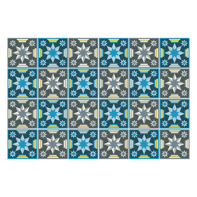 Naklejki samoprzylepne na kafelki Geometryczne gwiazdy w siatce