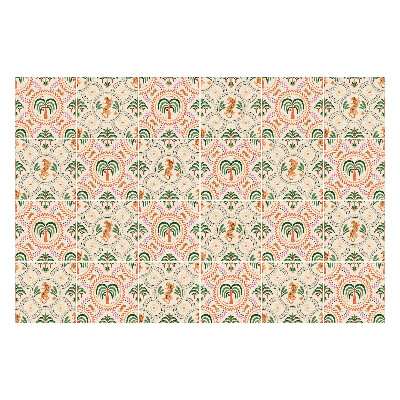 Naklejki samoprzylepne na kafelki Tropikalne liście i ananasy