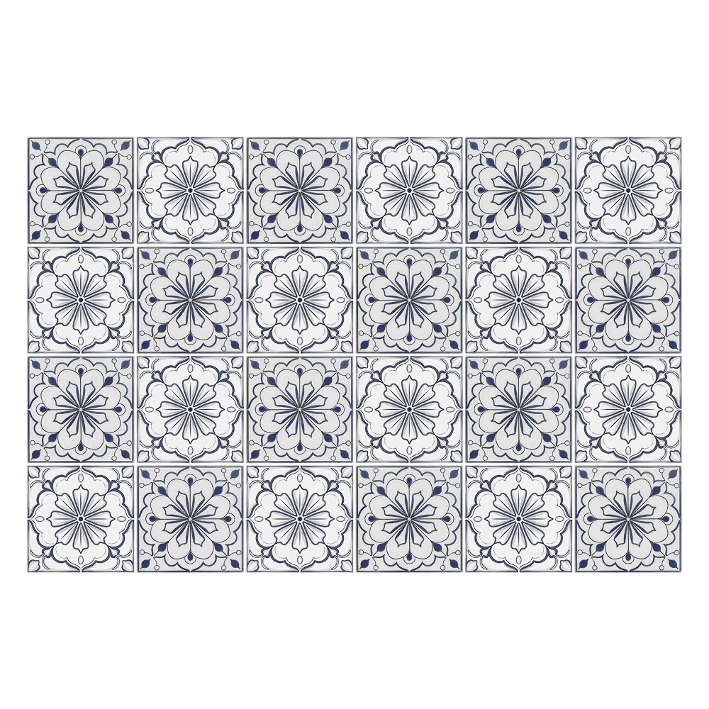 Naklejki na kafelki do kuchni Kwiatowe ornamenty w mozaice