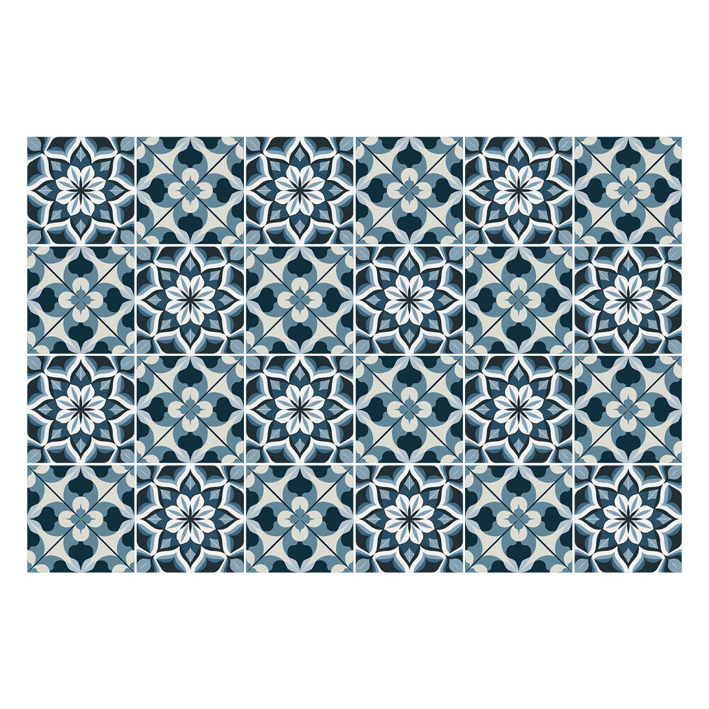 Naklejki na kafelki do kuchni Kwiatowe mandale w siatce