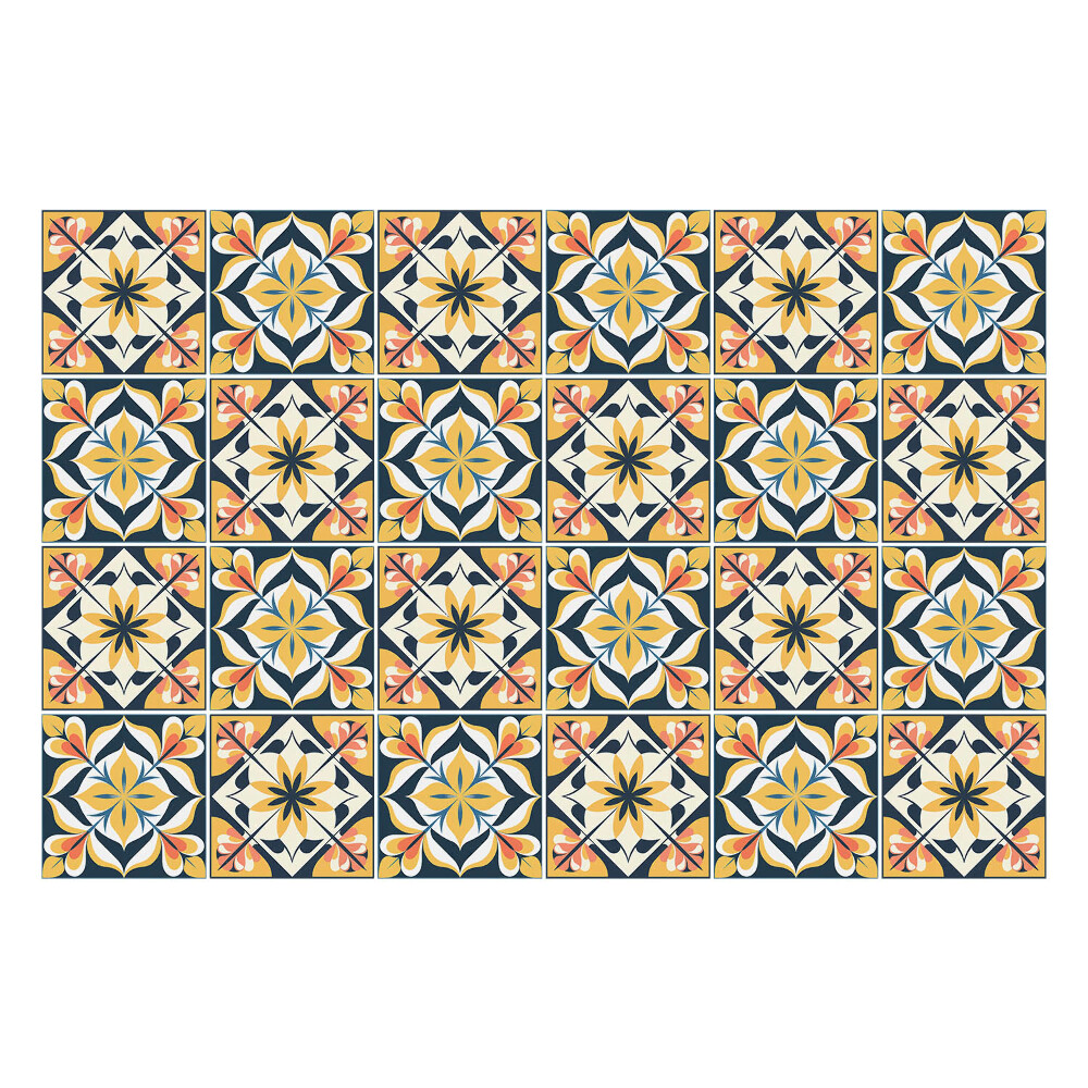 Naklejki na kafelki do kuchni Kwiatowe motywy w układzie