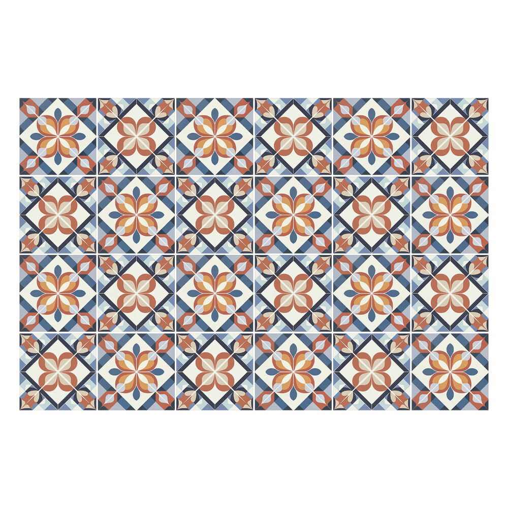 Naklejki samoprzylepne na kafelki Kwiatowe motywy w siatce