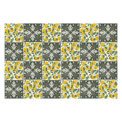 Naklejki samoprzylepne na kafelki Liściaste i cytrusowe motywy