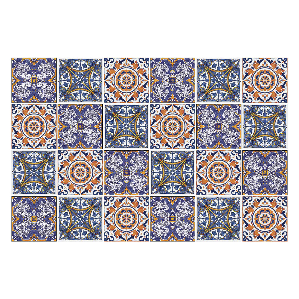 Naklejki samoprzylepne na kafelki Kwiatowe i geometryczne motywy