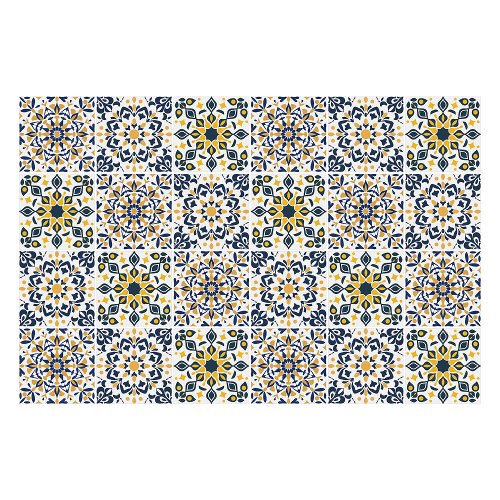 Naklejki samoprzylepne na kafelki Geometryczne kwiaty i liście