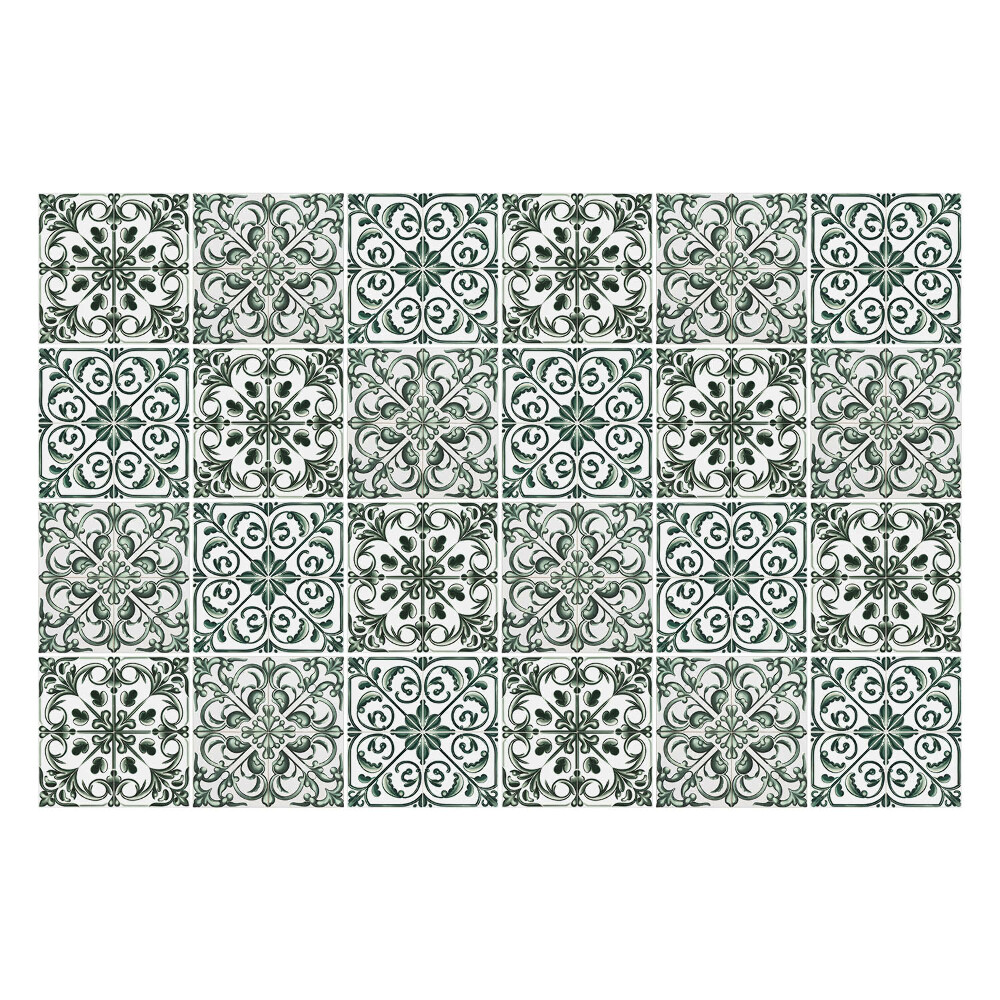 Okleina na płytki Wzorzyste zielone płytki