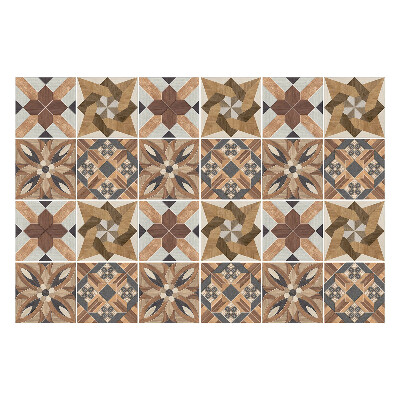 Okleina na płytki Geometria w drewnie