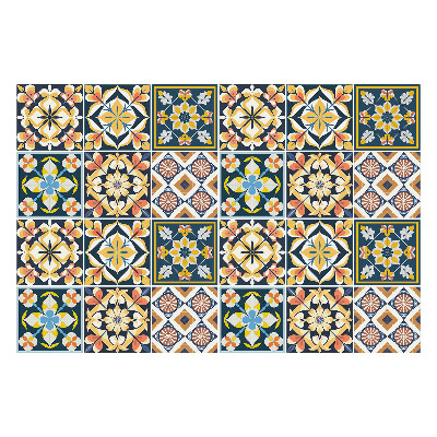 Naklejki samoprzylepne na kafelki Orientalne florystyczne motywy