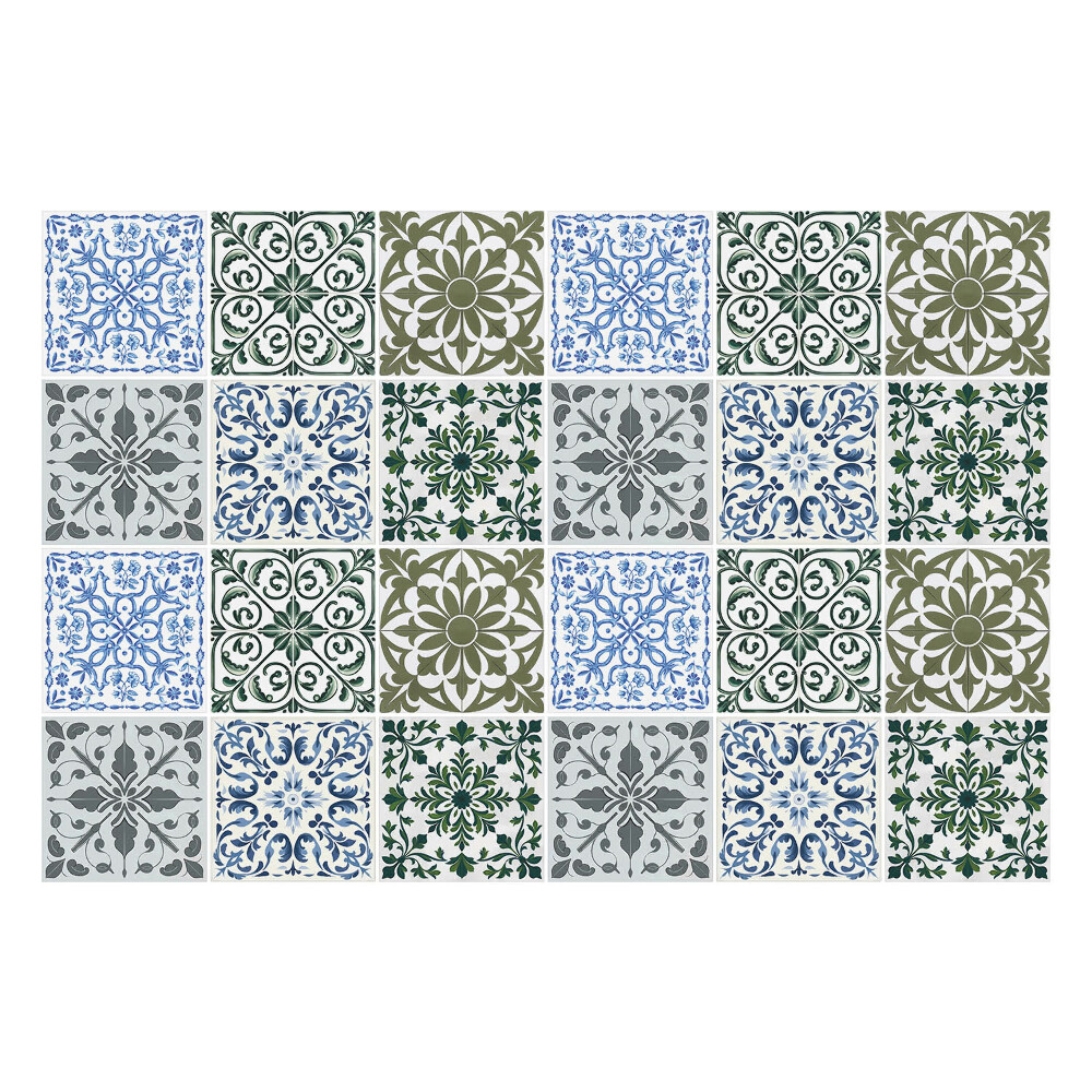 Okleina na płytki Kwiatowe i geometryczne motywy