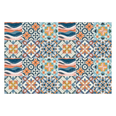 Naklejki samoprzylepne na kafelki Kwiatowe mozaiki i figury