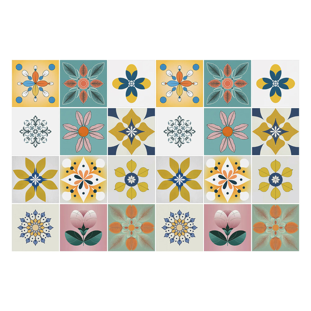 Okleina na płytki Kwiatowe motywy w układzie