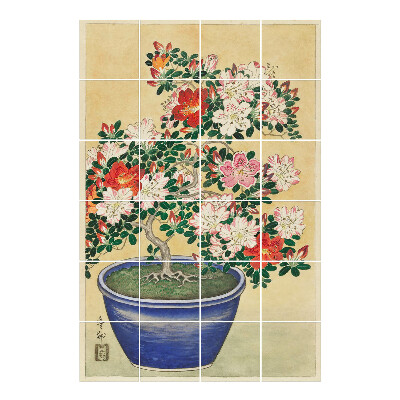 Naklejki na płytki Kwiatowy bonsai w doniczce