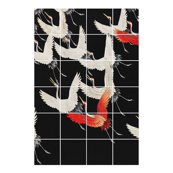 Naklejki na kafelki Japońskie żurawie