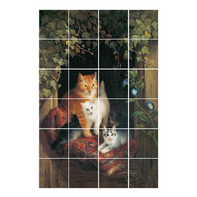 Naklejki na kafelki Koty w przytulnym schronie