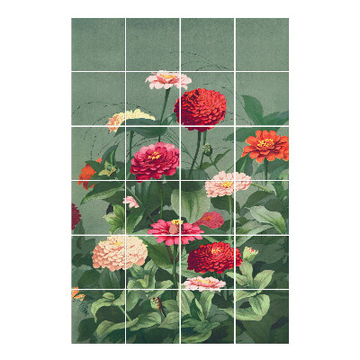 Samoprzylepne naklejki na płytki Kwiatowy bukiet w ogrodzie