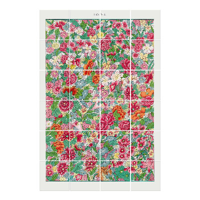 Naklejki na płytki Kwiatowy gąszcz motywów