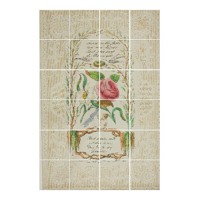 Naklejki na kafelki Kwiatowy motyw z tekstem