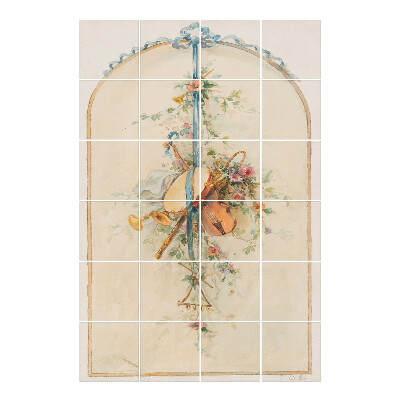 Samoprzylepne naklejki na płytki Muzyczne akcenty w florze