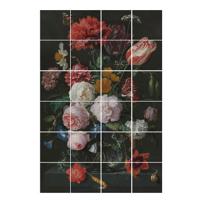 Naklejki na kafelki Kwiatowa kompozycja w wazonie