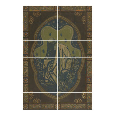 Naklejki na płytki Postać w szacie na tle natury