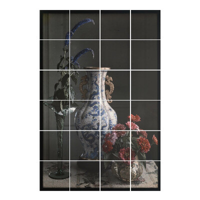 Samoprzylepne naklejki na płytki Wazon z kwiatami