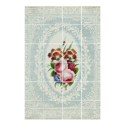 Samoprzylepne naklejki na płytki Kwiatowy ornament w ramie