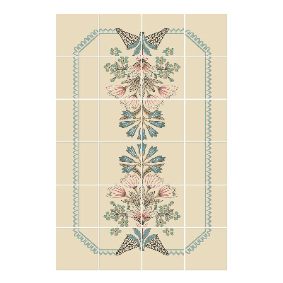 Naklejki na płytki Kwiatowy motyw z ramką