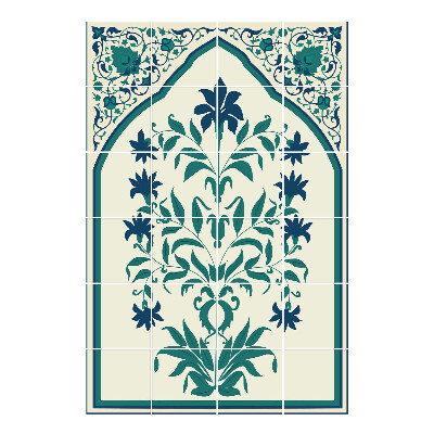 Naklejki na kafelki Kwiatowy ornament w ramie