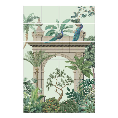 Naklejki na płytki Tropikalny raj z pawiem