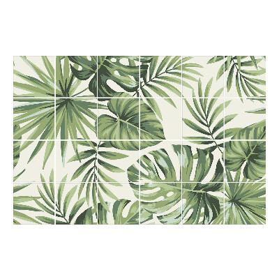 Naklejki na płytki Tropikalne liście w aranżacji