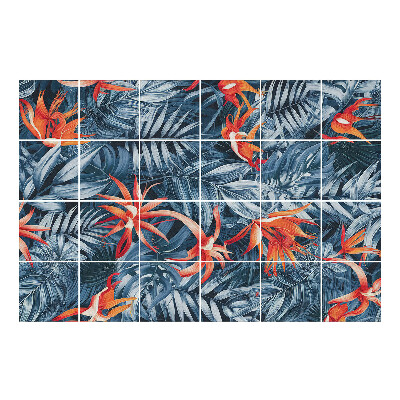 Nalepki na kafelki Tropikalny motyw roślinny