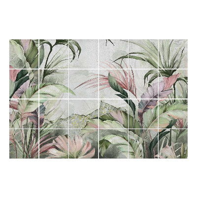 Naklejki na kafelki Tropikalna dżungla z liśćmi