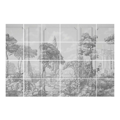 Nalepki na kafelki Krajobraz z drzewami