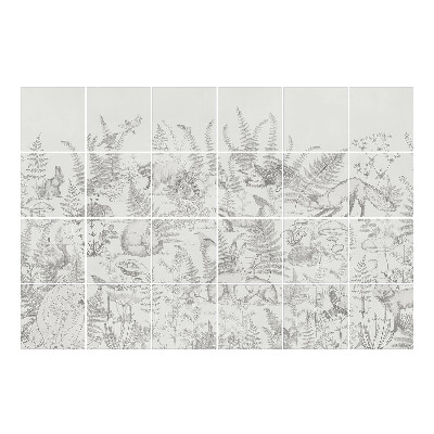 Naklejki na kafelki Leśna scena z fauną