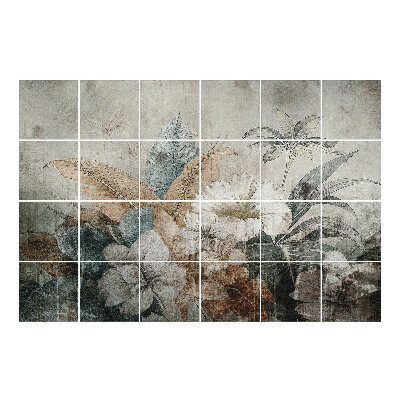 Naklejki na płytki Kwiatowy motyw roślinny