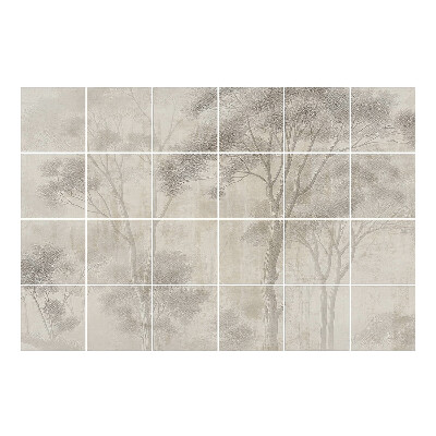 Nalepki na kafelki Leśny pejzaż z drzewami