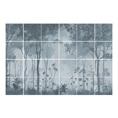 Naklejki na płytki Leśna mgła i roślinność