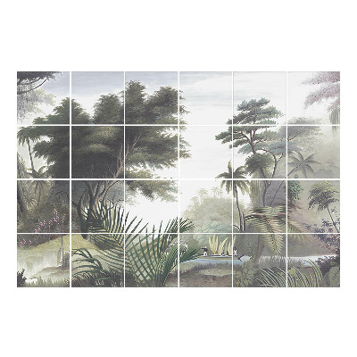 Nalepki na kafelki Tropikalny pejzaż z łodzią