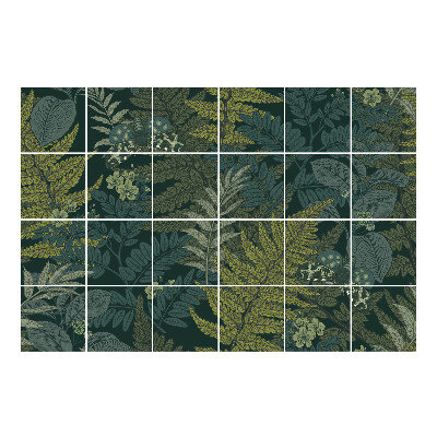 Naklejki na płytki Motyw liści i motyli