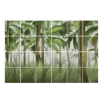 Nalepki na kafelki Tropikalny las z palmami