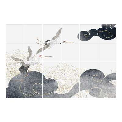 Naklejki na płytki Sowy w locie nad chmurami