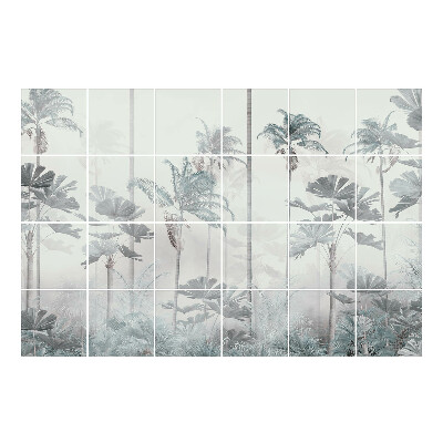 Nalepki na kafelki Tropikalny las z palmami