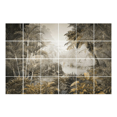 Nalepki na kafelki Tropikalny krajobraz z roślinnością