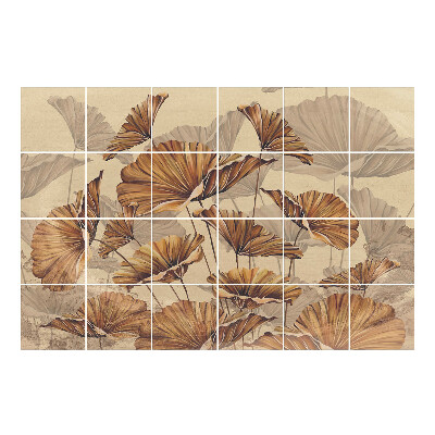 Naklejki na płytki Liście w delikatnym tańcu