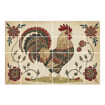 Naklejki na płytki Kogut w stylu folkowym